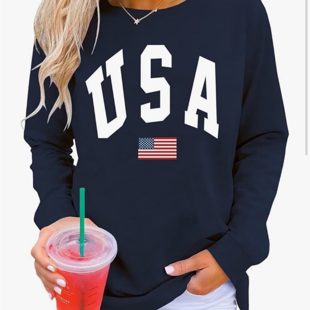 USA Graphic Navy Women's Top